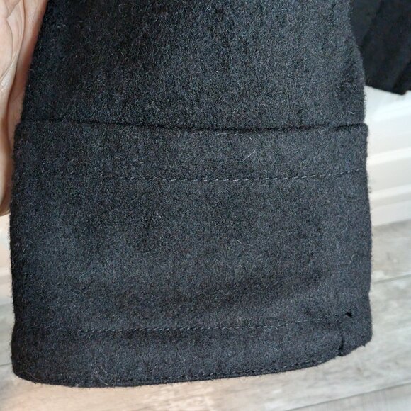 Ellen Tracy Women's A-line Vintage Wool Black Car Coat | Petite M - Picture 5 of 12